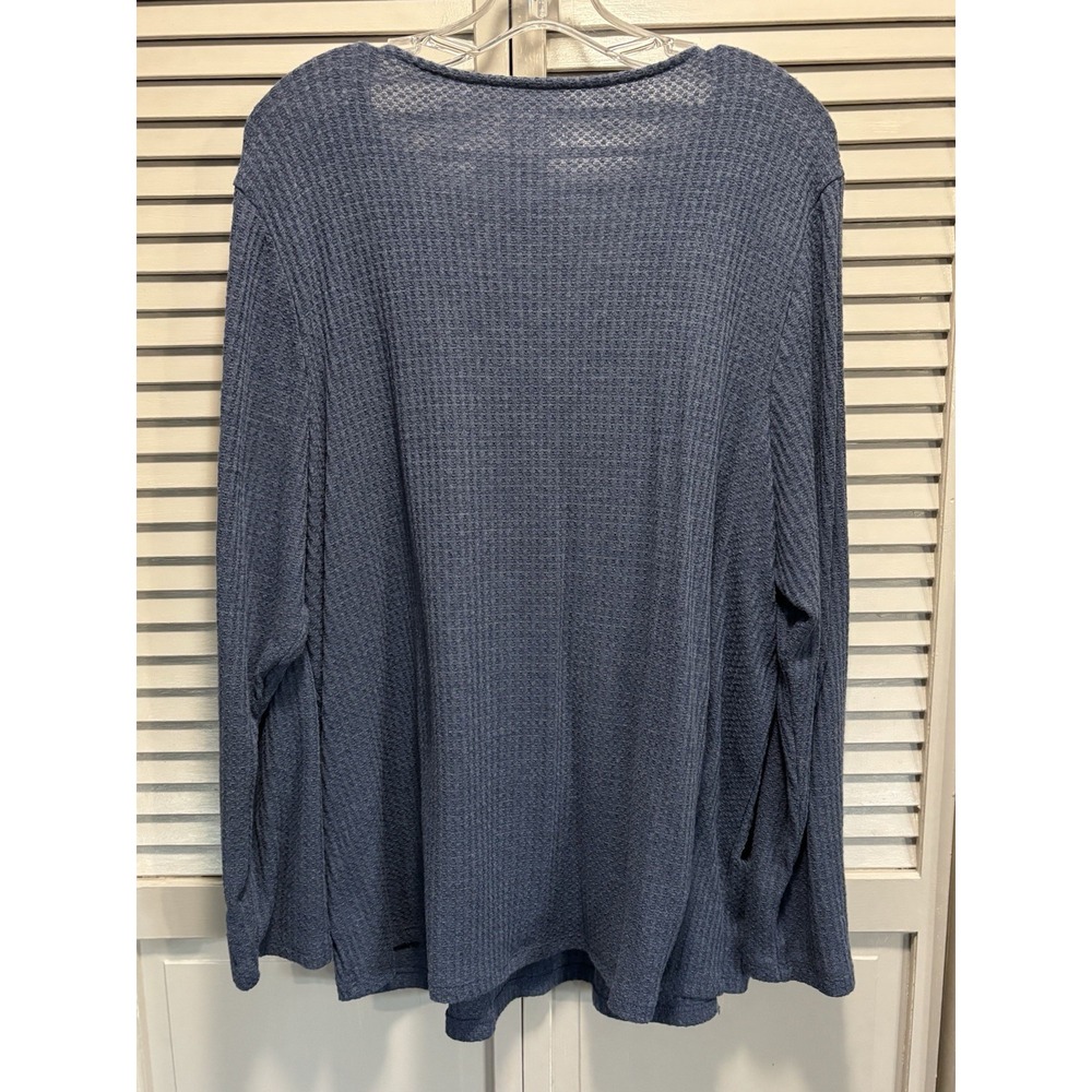 Lane Bryant Thermal Long Sleeve Top Deep V Tie Neck Size 18/20‎ Soft Winter - Picture 3 of 5